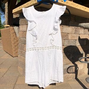 Just One Answer White Ruffle Romper
